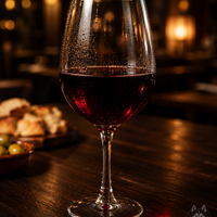 Copa de vino tinto de la casa